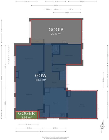 Plattegrond - Prins Willem-Alexanderstraat 1, 6911 AL Pannerden - Begane grond - markings.jpg